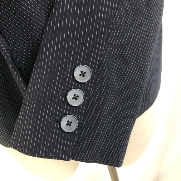 Apt.9 Black Blazer Jacket White Pinstripe 3 Button front Size 16 NWOT - Picture 9 of 13